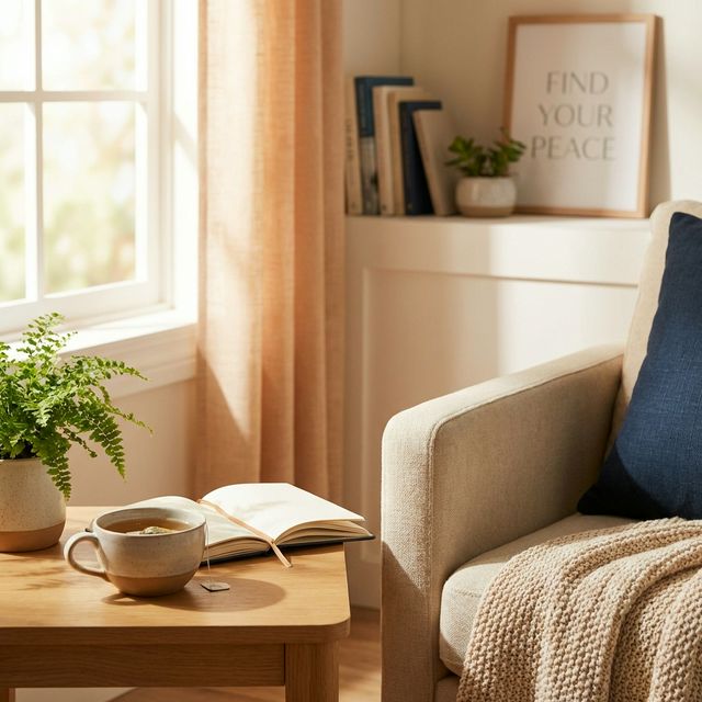 Peaceful mindful setting